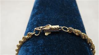 14K Solid Rope Bracelet Yellow Gold 8